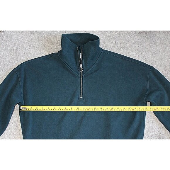 Athleta - Med TALL MT - Cozy Karma 1/4-Zip Pullover Sweatshirt in Teal Green - Picture 10 of 11